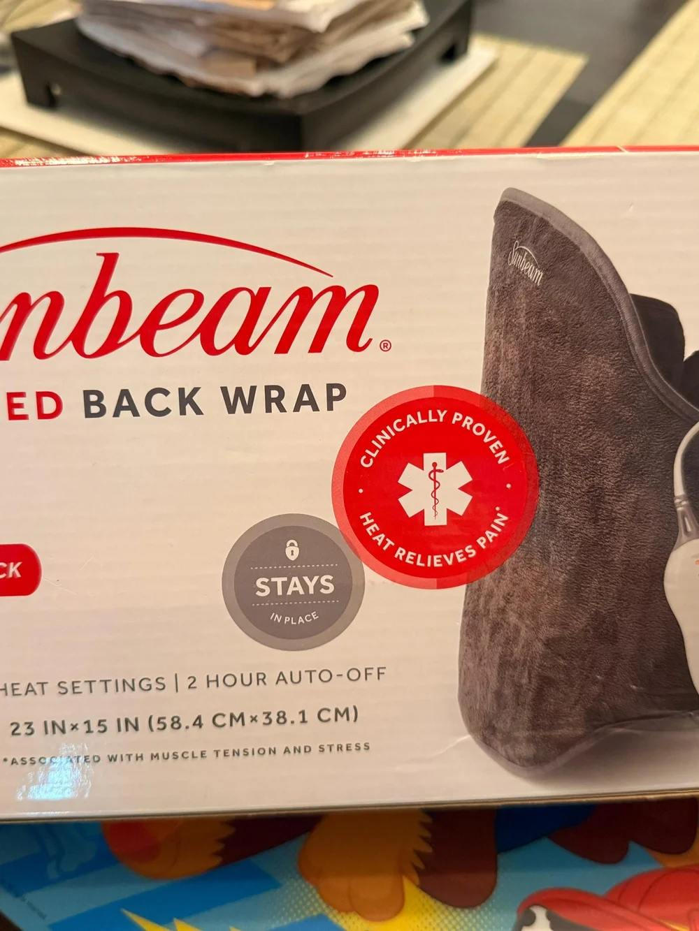 Sunbeam Heated Back Wrap in Dark Gray